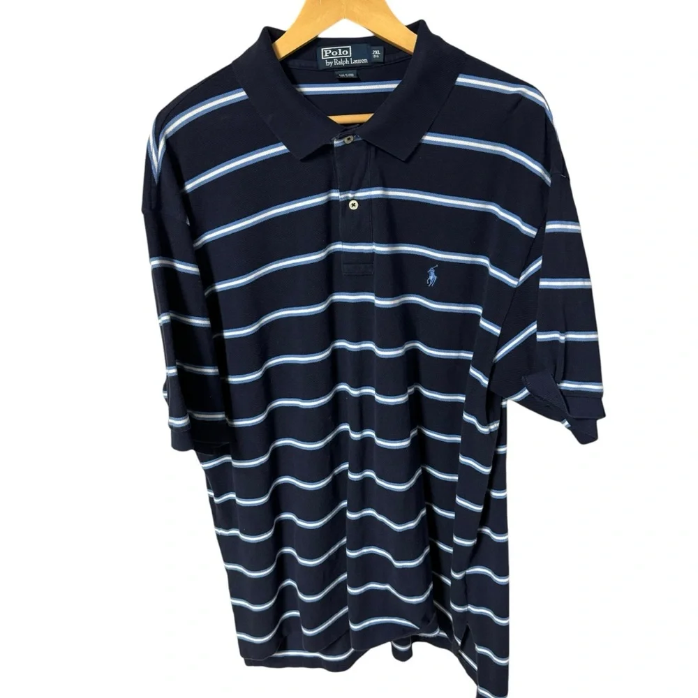 Polo Ralph Lauren‎ men’s size 2XL blue striped short sleeve polo